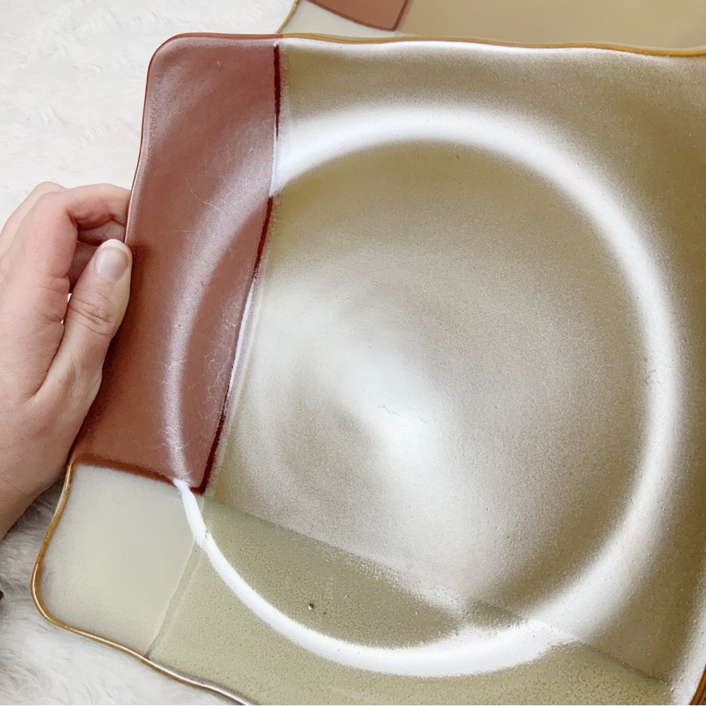 Sango Gold Dust Sienna 6 Square Salad Plates Western Southwest Earthtones Boho - Picture 7 of 14